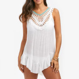 Sexy Backless With Pom Pom Design Cover Up Women Swimsuit Cover up Beachwear 