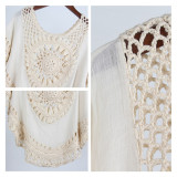 Beachwear Hollow Out Women Sexy Summer blouse Crochet Beach Cover Up 