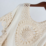 Beachwear Hollow Out Women Sexy Summer blouse Crochet Beach Cover Up 