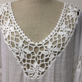 White Sexy Women Crochet Tassel Bikini Swimwear Cover Up Woman Beach Dress Bathing Suit Beach Swimwear cover up