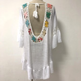 Sexy Backless Bikini Cover Up Knitted Swimsuit Cover Up Sexy Summer Dress Crochet Beach Dress Hot Sale Hollow Beach Wear