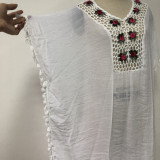 2019 New Beach Cover Up White Lace Swimsuit cover up Summer Crochet Beachwear Bathing suit cover ups Beach Dress