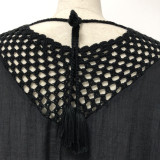 New design Black soft boho beach cover up dress for women 
