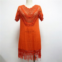 Womens Crochet Swimwear Beach Dress Tops Bikini Swimsuit Cover Up 