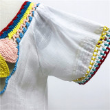 Cotton crochet beach dress,hot selling beach cover up,tunique beachwear