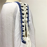 Women New Swimsuit Cover Up Sexy Women Beachwear Dresses Beach Crochet Hollow Out Tassel Bathing Coverup Dress 