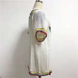 Cotton crochet beach dress,hot selling beach cover up,tunique beachwear
