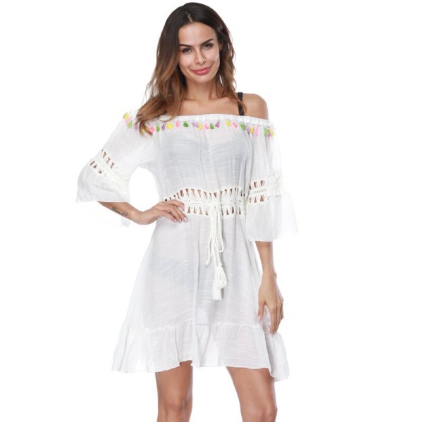 Handmade Crochet Kimono Summer Solid beach Dress