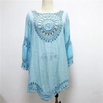 Women Bathing Suit Cover Up Beach Bikini Swimsuit Swimwear Crochet Dress 