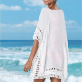 2019 New White Mesh Boho Kimono Women Summer Half Sleeve Sheer Beach Ladies Sexy Kimonos 