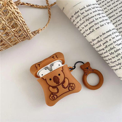 Bear Biscuits Airpods Case Cover With 3d Biscuit Keychain