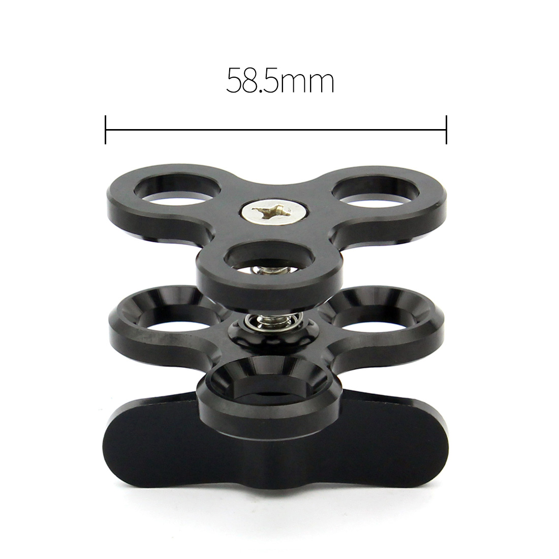 BGNing Aluminum CNC Camera Accessory Diving Ball Fixture Lights Arm Ball Butterfly Clip Triple Clamp Mount Adapter for Gopro 5 6