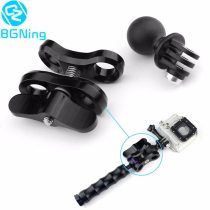 BGNing Diving Lights ABS Ball Base Adapter with CNC Butterfly Clamp Clip for Gopro 5 4 yi Sjcam GitUp Action /DSLR Cameras 360 Rotation