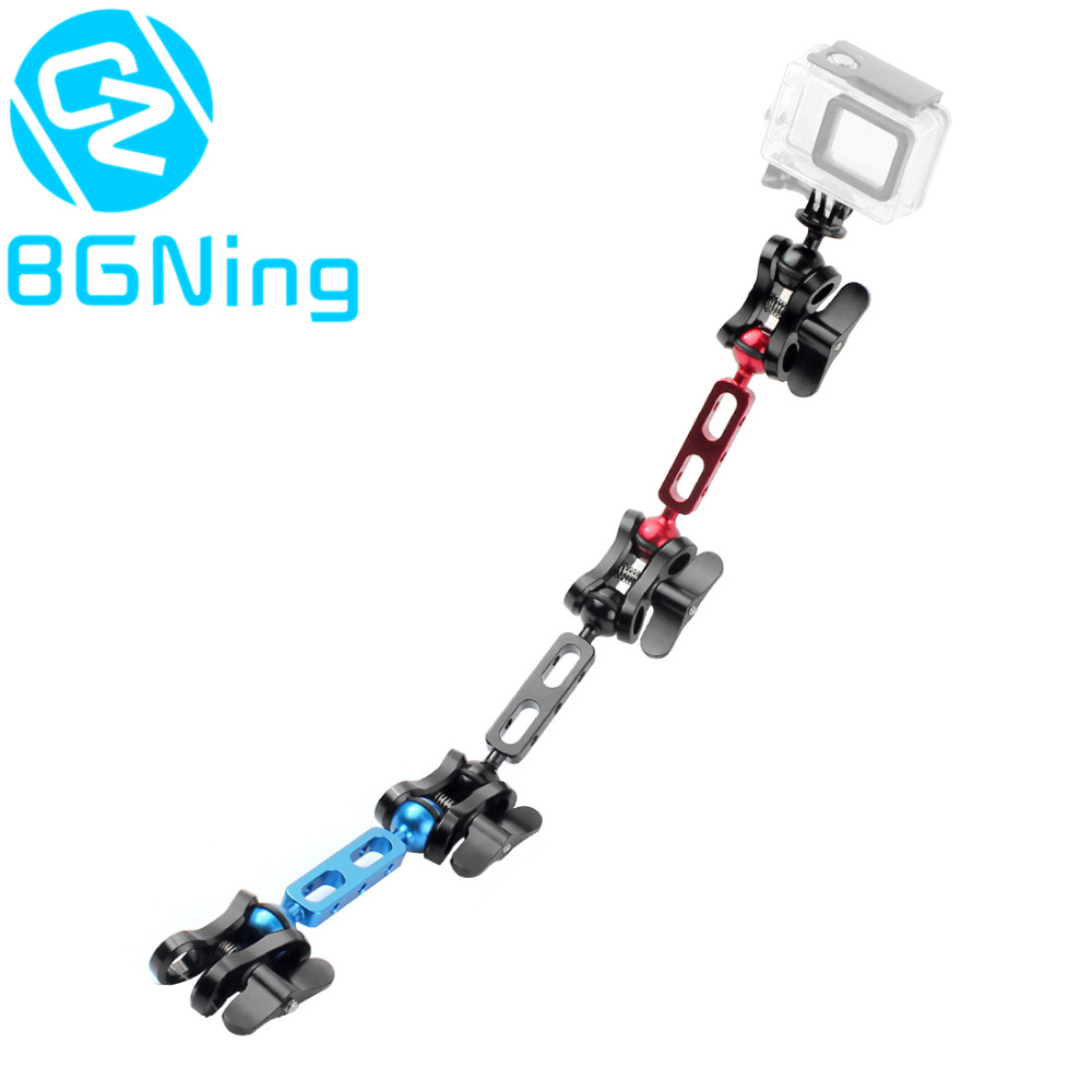 BGNing Diving Light Arm Ball Clamp Kit Butterfly Clip Joint Mount Adapter for Gopro 5 4 3 Handheld Selfie Tripod 360 degree Rotation