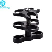 BGNing Triple Ball Clamp Diving Camera Bracket Aluminum Spring Flashlight Butterfly Clip Underwater Photography Mount Adapter Accessory
