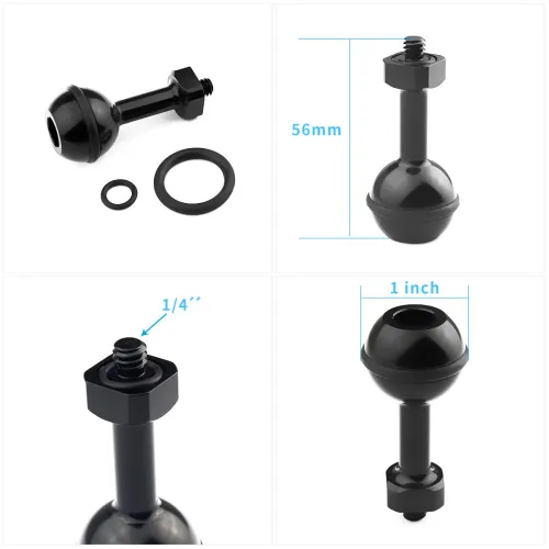 BGNing Aluminum Gimbal Camera Bracket Mount Switch Plate Adapter Kit w 1/4 Screw Ball Head Handle Grip for Gopro Hero 13/7/6/5/4 session