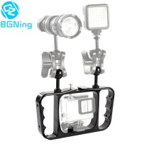 BGNing Dual Handle Scuba Diving Bracket Flash Light Mounting Frame Kit for Gopro Hero 7 6 5 4 SJCAM Sony Camera Camcorder Smartphone