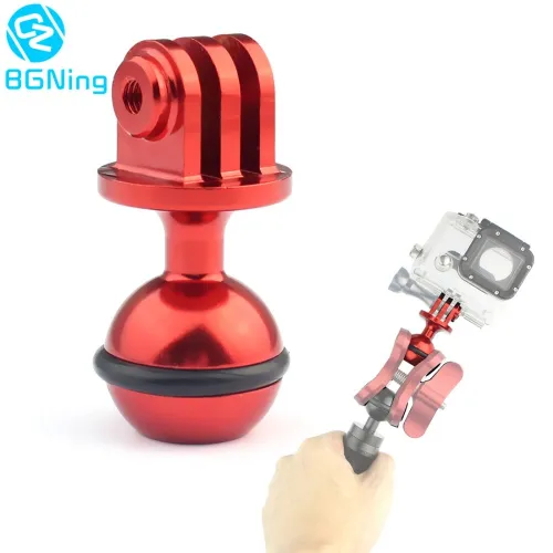BGNing CNC 1 inch Ball Head Tripod Mount Adapter Lights Stand Holder with 3/8 Screw Hole for Gopro Hero 7 6 5 4 Yi SJCam Sports Camera