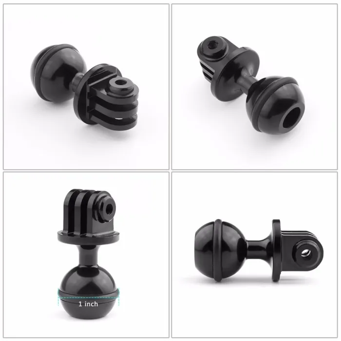 BGNing CNC Diving Lights Ball Head Adapter with Butterfly Clamp Clip for Gopro Hero 13 5 4 Session yi GitUp Action /DSLR Cameras