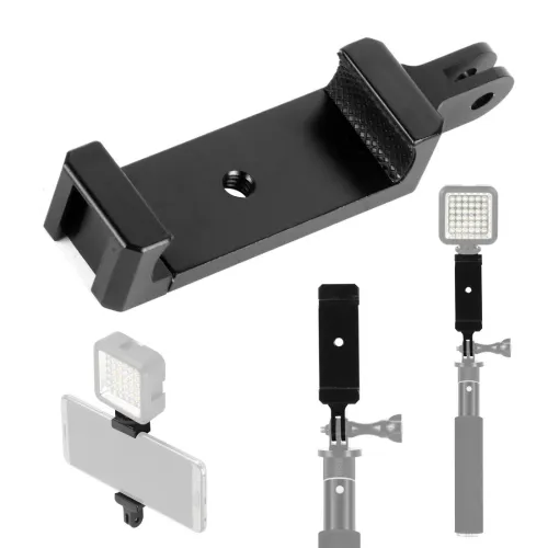 BGNing Phone Stand Holder Clip Tripod Adapter 1/4 Hole & Cold Shoe Mount Clamp for iPhone Huawei Xiaomi for Gopro Camera Monopod Selfie