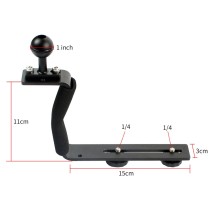 BGNing Diving Z Type Handle Mount with Base Adapter Lightweight SLR Sports Camera Single Handle Ball Support Extension Z Shape Bracket