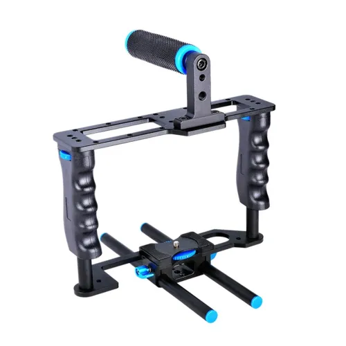 BGNing Aluminum Alloy ABS Camera Video Cage Film Movie Making Kit DSLR Cage & Handle Grip & Rod for Canon 5D2 700D 650D for Nikon D7200