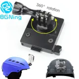 BGNing 360 Degree Rotation CNC Aluminum Helmet Fixed Mount Base Adapter Holder for GOPRO 3+ 4 5 /SJcam /Xiaomi Yi /GitUp Action Cameras