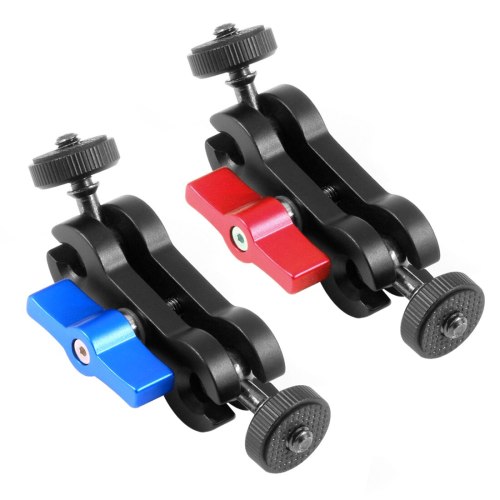 BGNING Multi-Function Dual Ball Head Hot Shoe 1/4  Tripod Magic Arm Mount Adapter DSLR Camera Accessory for Monitor LED Light