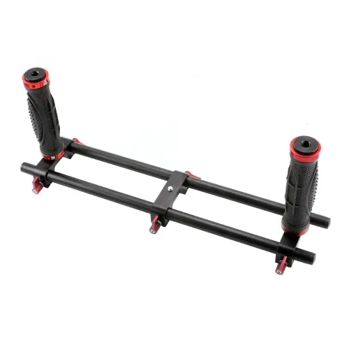 BGNing Gimbal Mount Holder Aluminum Alloy Dual Handle Grip Metal Bracket for DSLR Beholder Feiyu Zhiyun 3/8 1/4 Screw Hole Gimbal Parts