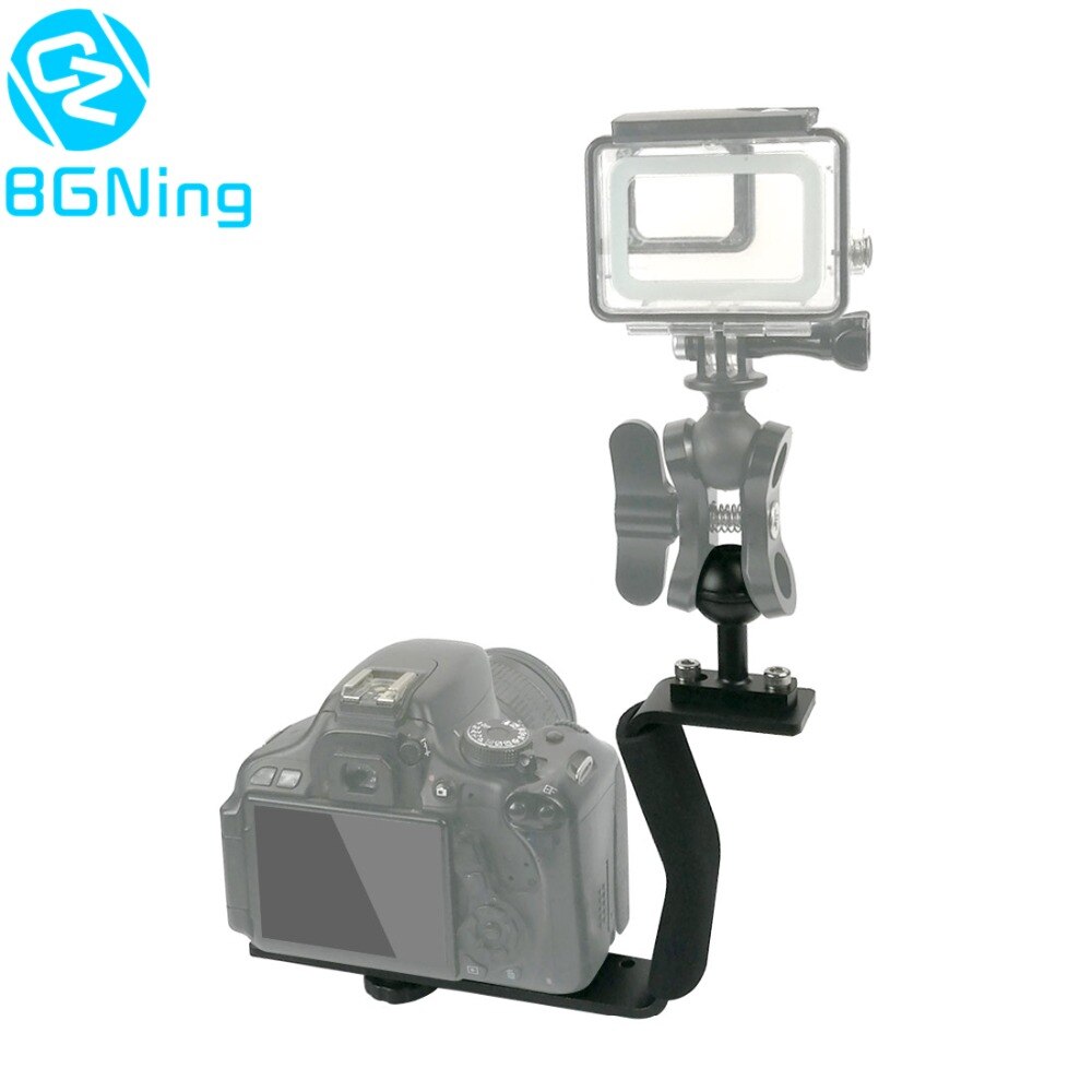BGNing Diving Z Type Handle Mount with Base Adapter Lightweight SLR Sports Camera Single Handle Ball Support Extension Z Shape Bracket