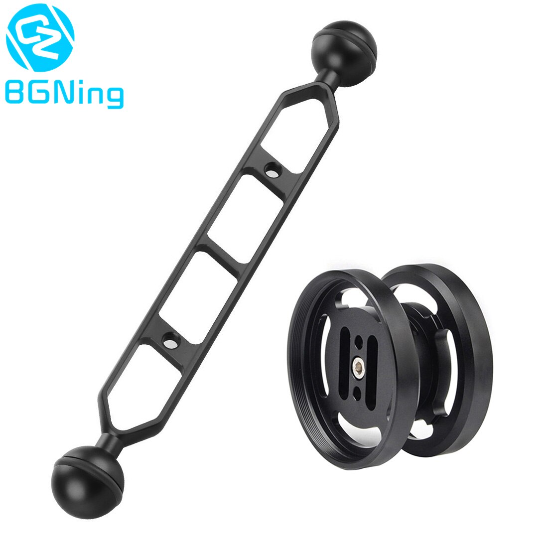 BGNing Aluminum Double 67mm Macro/Wide Angle Lens Stand Holder with 5/7/9/11inch Diving Floating Arm Underwater DSLR Camera Photography
