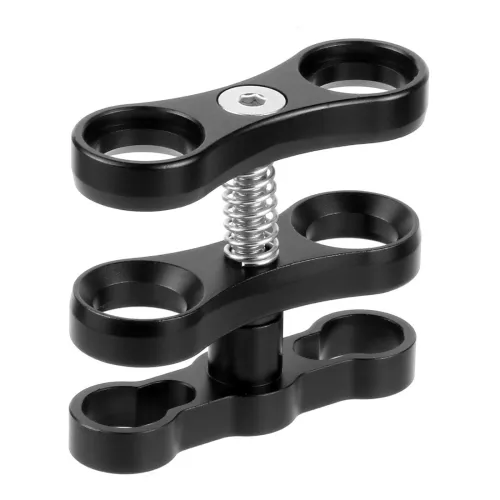 BGNing D80mm 5 Inch Carbon Fiber Float Buoyancy with 2-Hole Butterfly Clip for Diving Dual Handheld Stabilizer Fill Light Arm Grip