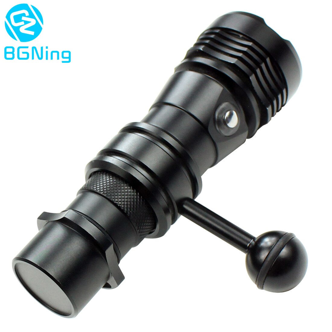 BGNing DLSR Camera Diving 1000LM 2000LM Waterproof Flashlight with 1inch Ball Head Clip for GoPro for OSMO Action /YI /EKEN Accessories