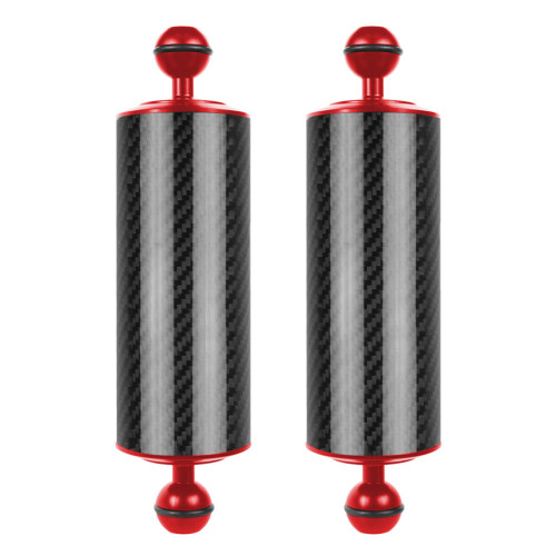 BGNING 2PCS Diving Photography Carbon Fiber Buoyancy Lamp Arm Dual Hand-Held Accessories Underwater Photography Accessories 1 Inch Dual Ball Head D60mm Long 8 /10 inch Buoyancy Upgraded Version