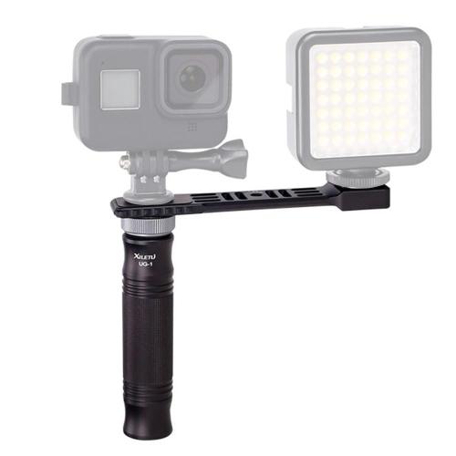 XILETU PS-2 Vlog Plate Mount with Cold Shoe 1/4 Screw for Gopro LED Video Light Microphone Tripod Vlogging Extension Bracket Bar