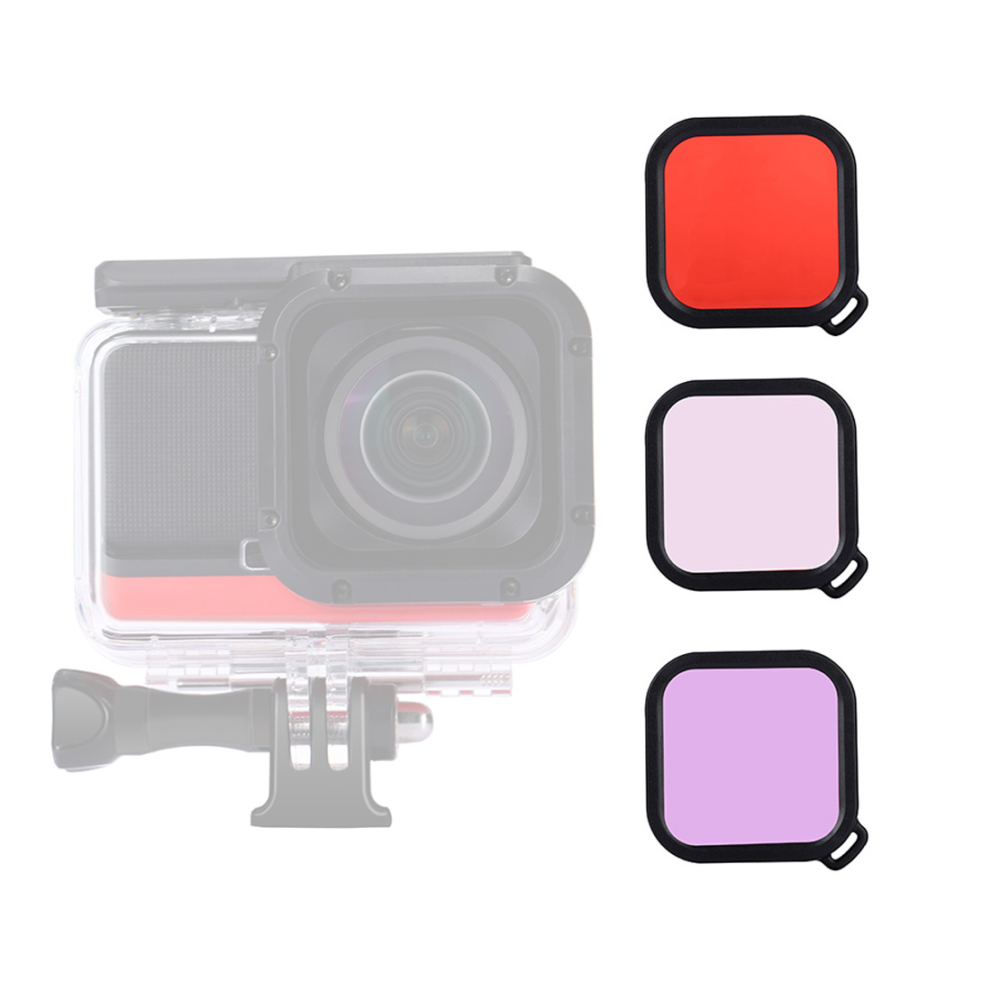 BGNing 4K Edition 1 inch Color Lens Filter Case for Insta360 ONE R 4K Action Camera Diving Waterproof Housing Filter Accessories
