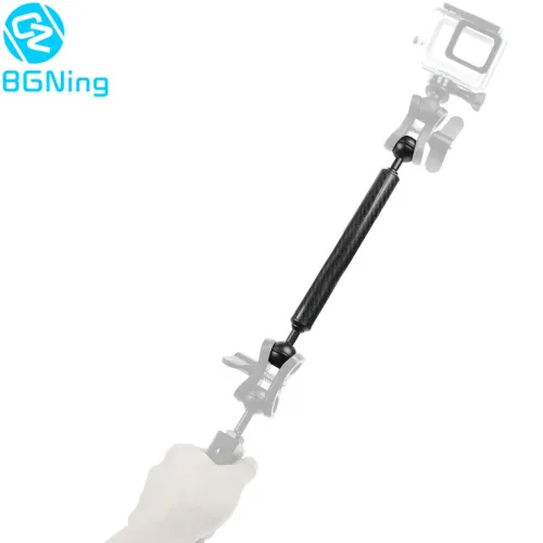 BGNing Carbon Fiber Diving 1  Dual Ball Head Extension Arm 5/6/7/8/9/10/11/12inch D20mm Handheld Tripod Underwater Sports Camera