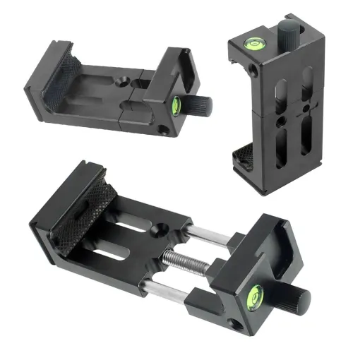 BGNing XJ-8 Phone Clip Tripod Head Bracket Mobile Phone Holder for Flashlight Microphone w/ Spirit level Cold Shoe Mount Adapter