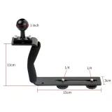 BGNing DSLR Waterproof Case Support Diving Photography SLR Cameras Tray Stand Single Handheld Holder Kit with 1  Ball Head Mount Clip
