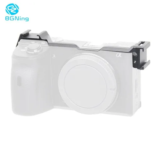 BGNing Cold Shoe Relocation Mount for Sony A6300 /A6400 /A6500 SLR Double Coldshoe Extension Mount Adapter for Microphone /Monitor /LCD