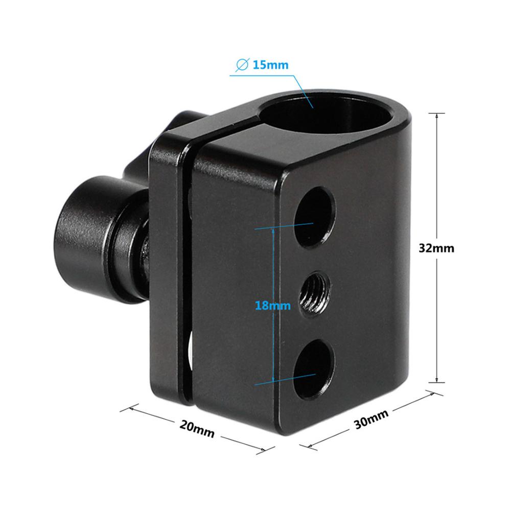 BGNing 15mm Single Rod Clamp to Dual Rod Clamp Adapter w/ Locking Knob / w/ M6 ARRI Rosette Mount Baseplate for DSLR Camera Rig