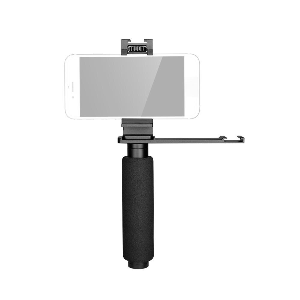 BGNing Universal 41-86mm Mobile Phone Clip Holder with Fill Light Microphone Expansion Mount Bracket Support Hand Grip Tripod