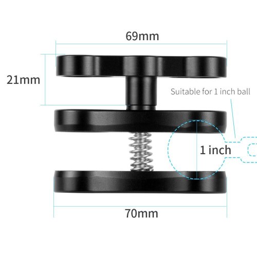 BGNing Aluminum Diving Light 360Degree Butterfly Clip Clamp Mount w/ 1/4  Screw 1 inch Ball Head Adapter for Gopro13 Sports Action Camera