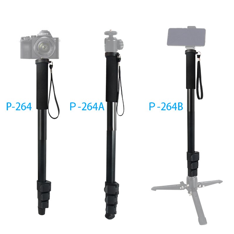 BGNing Aluminum Portable Lightweight 470mm Tripod Monopod Camera Stand Holder with Phone Clip for DSLR Smartphone Selfie Stick