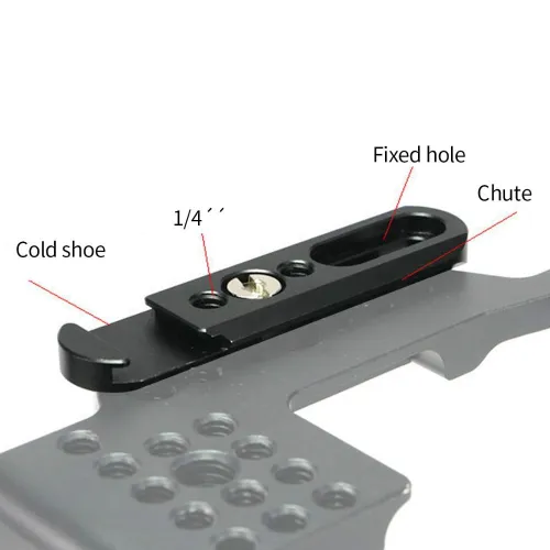 BGNing Camera Quick Release Safety Rail Cold Shoe Hotshoe Mount with 1/4'' Inch Screws for Nato Handle EVF DSLR Cage Accessories