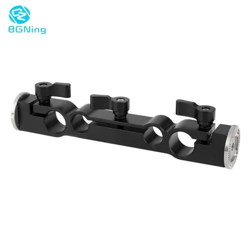 BGNing 15mm 19mm Dual-port Rod Clamp Pipe Clip with Double Ended M6 ARRI Style Rosette Mount for Camera Cage Kit Rig Rail System