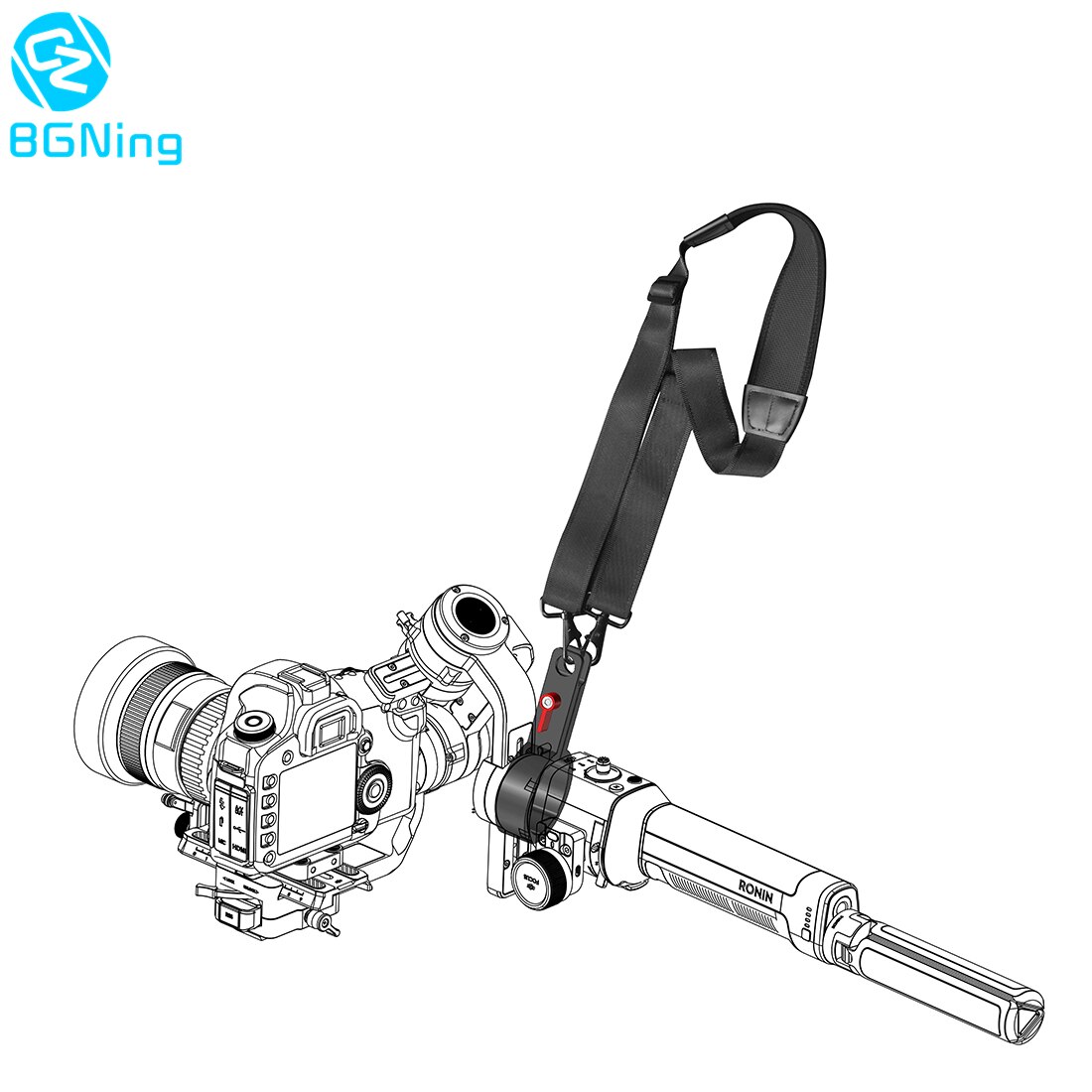 BGNing Hang Buckle Hand Release Shoulder Strap Belt Sling Clasp for DJI RONIN S 3 Axis Gimbal Stabilizer with Fix Clip Clamp