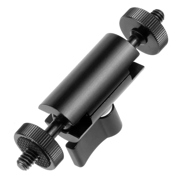 BGNing Aluminum Multi Function Ball Head Clamp Mount Clamp Magic Arm Super Clamp Adapter Holder Dual Ball Head Hot Shoe w 1/4'' Screw