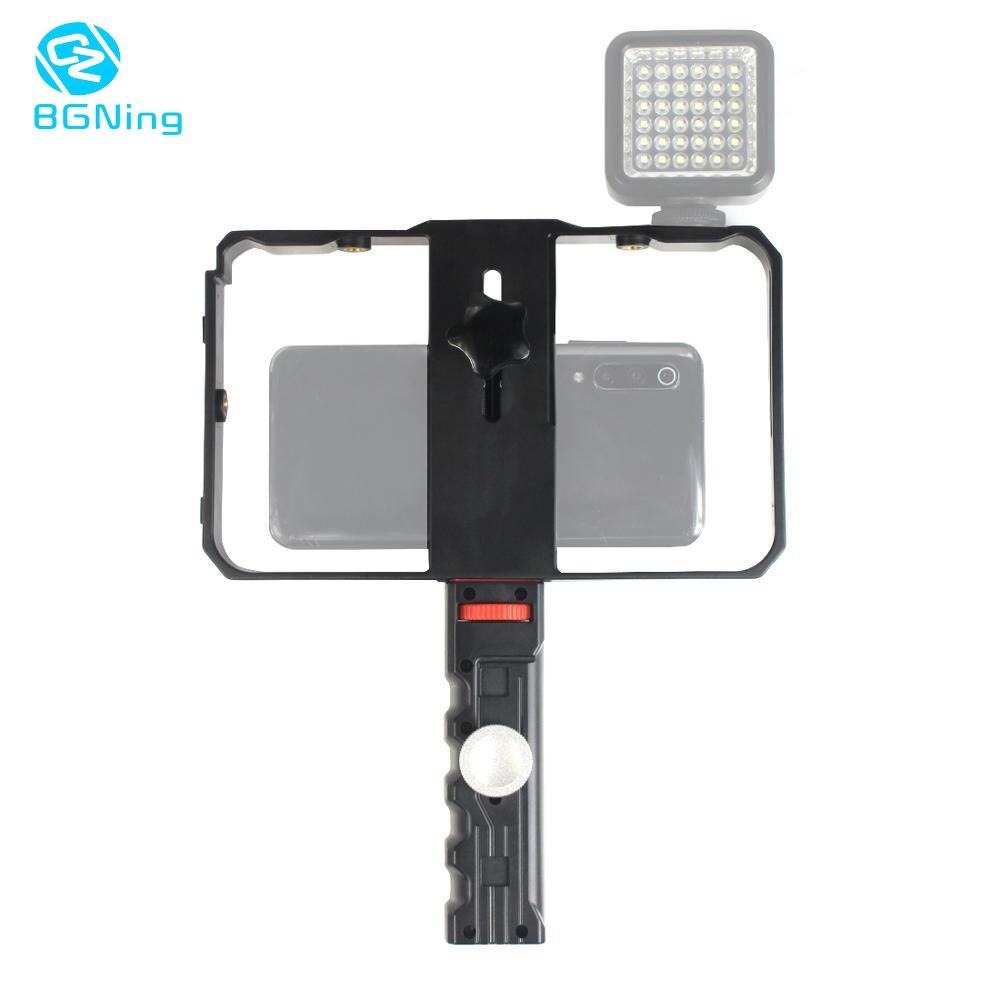 BGNing Video Camera Cage Stabilizer Film Making Rig for Smartphone Stand Mobile Phone Holder Hand Grip Bracket Support Mount