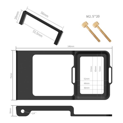 BGNing CNC Handheld Gimbal Adapter Switch Mount Plate Kit for DJI Action 5pro for Gopro Hero13 9 8 7 6 5 w/ 1/4  Counterweight for zhi yun Stabilizer